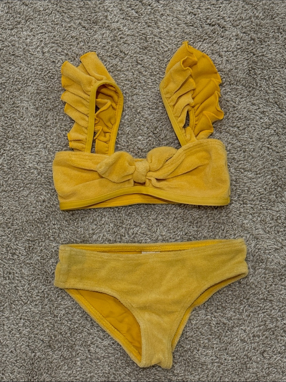 Zimmermann Girls Yellow Ruffle Strap Bikini Set